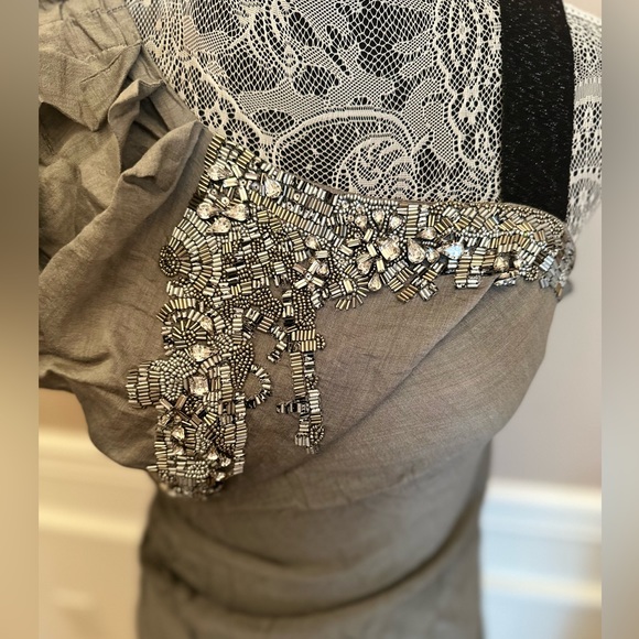 Nicole Miller Women’s one shoulder beaded Blouse - 8 - Picture 9 of 10